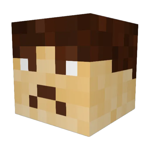 Roghnet Minecraft avatar head, 3D render