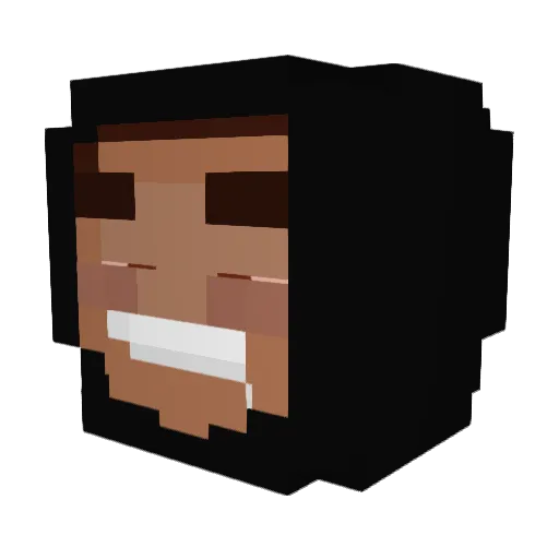 Rogue190 Minecraft avatar head, 3D render