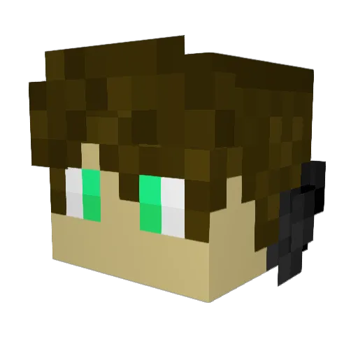 RogueLeo Minecraft avatar head, 3D render