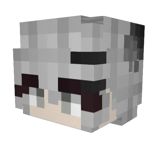 RogueUra Minecraft avatar head, 3D render