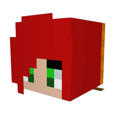 Rogue_Hara Minecraft avatar head, 3D render