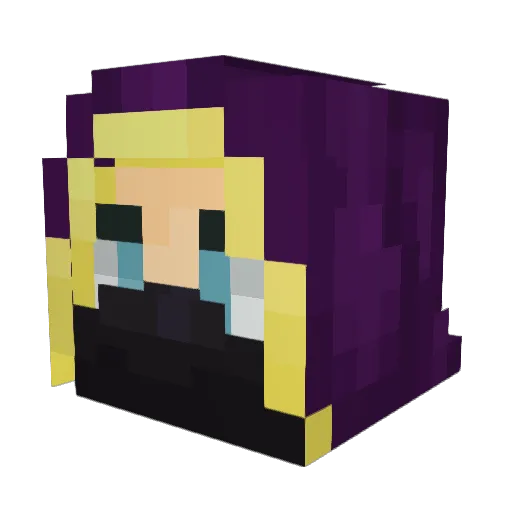 Roguedoll Minecraft avatar head, 3D render