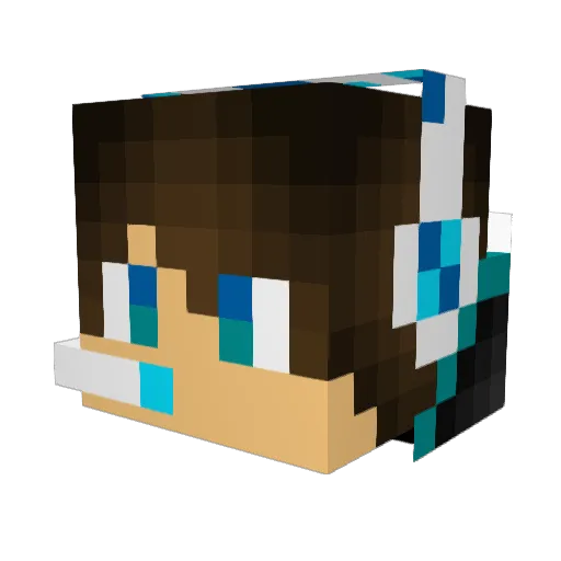 RoiGaming Minecraft avatar head, 3D render