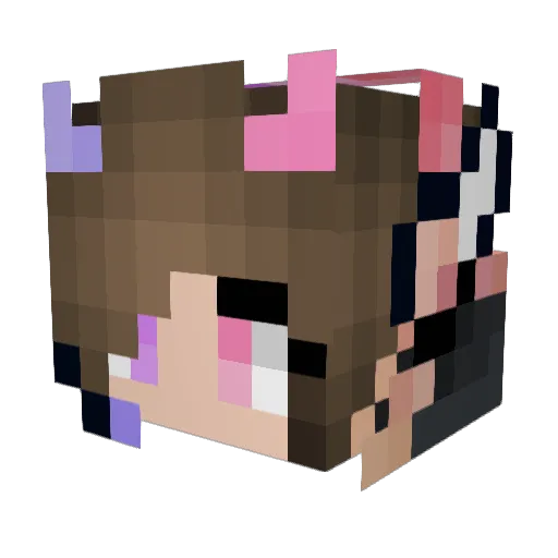 RoiQueen Minecraft avatar head, 3D render