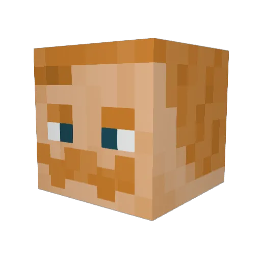 Roi_Escanor Minecraft avatar head, 3D render