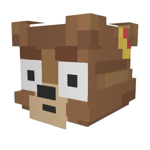 RoiliveGaymes Minecraft avatar head, 3D render
