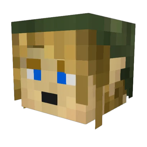 Roj12 Minecraft avatar head, 3D render