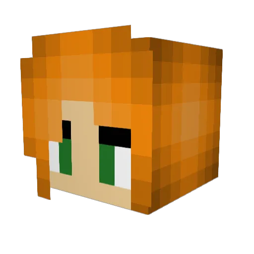 Rokamira Minecraft avatar head, 3D render