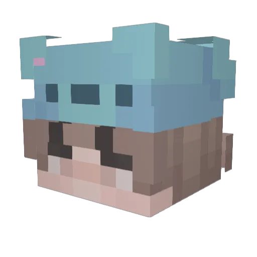 Rokelliel Minecraft avatar head, 3D render