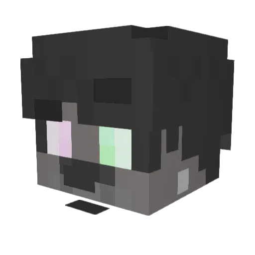 Rokk7 Minecraft avatar head, 3D render