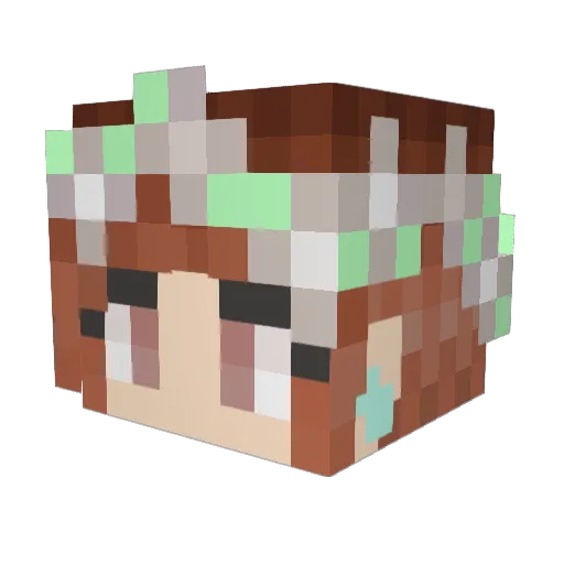 Roksiii Minecraft avatar head, 3D render