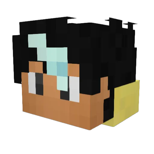 RokunCC Minecraft avatar head, 3D render