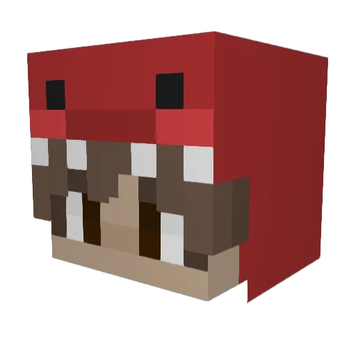 Rokushis Minecraft avatar head, 3D render