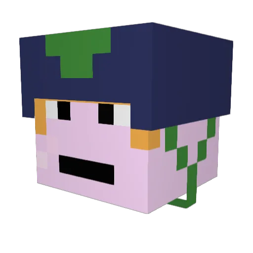 RokyLuke Minecraft avatar head, 3D render