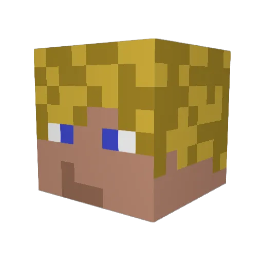 Rolandiger Minecraft avatar head, 3D render