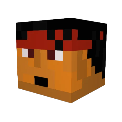 Rolax Minecraft avatar head, 3D render