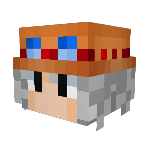 Rolex_99 Minecraft avatar head, 3D render