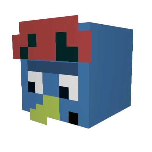 Rolf_man Minecraft avatar head, 3D render