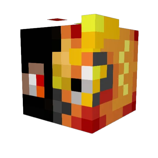 Rolganity Minecraft avatar head, 3D render