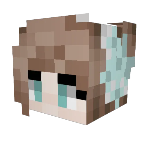 Rollara Minecraft avatar head, 3D render