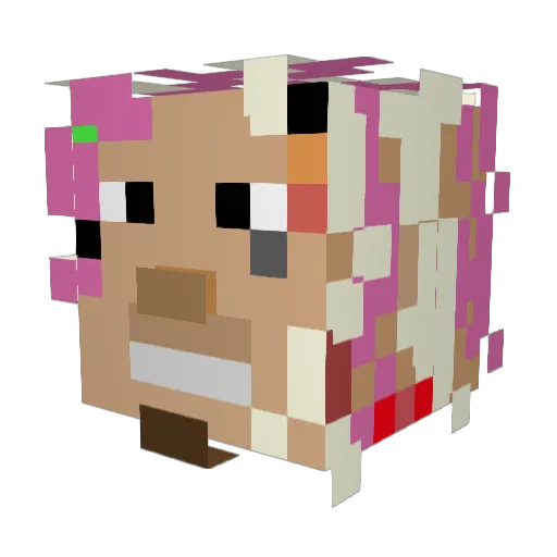 Rolled69_ Minecraft avatar head, 3D render