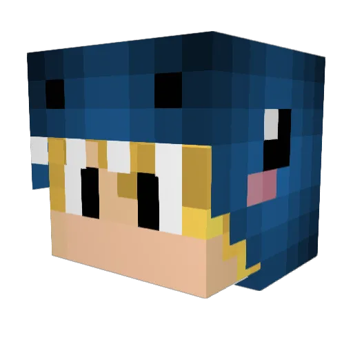 Rollerblades Minecraft avatar head, 3D render
