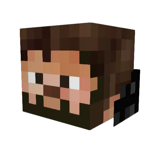 RollingStone69 Minecraft avatar head, 3D render