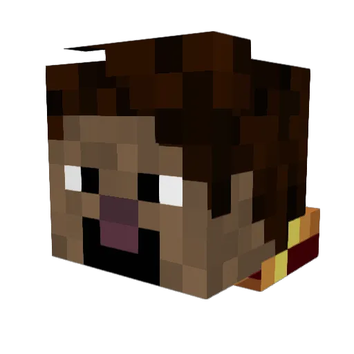 RoloP2 Minecraft avatar head, 3D render