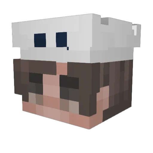 Rolp Minecraft avatar head, 3D render