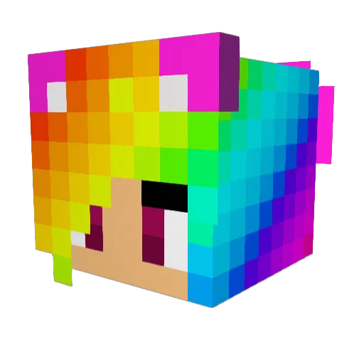 Rom4i Minecraft avatar head, 3D render