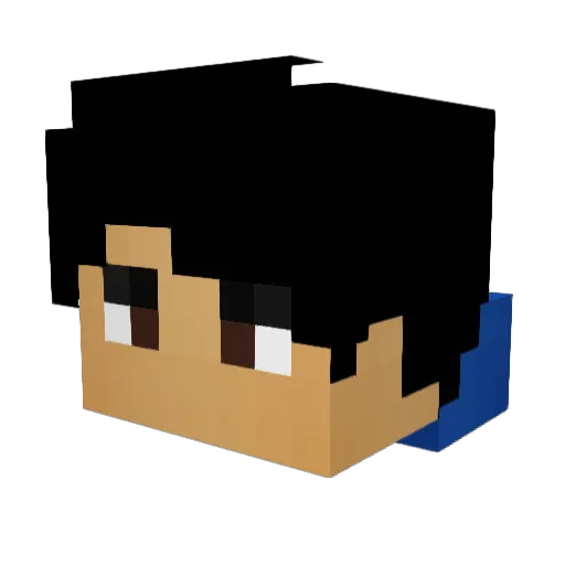 Roman0v Minecraft avatar head, 3D render