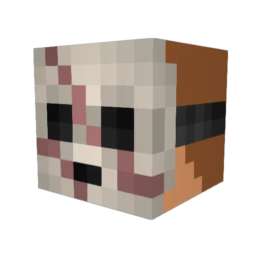 RomanDEATH Minecraft avatar head, 3D render