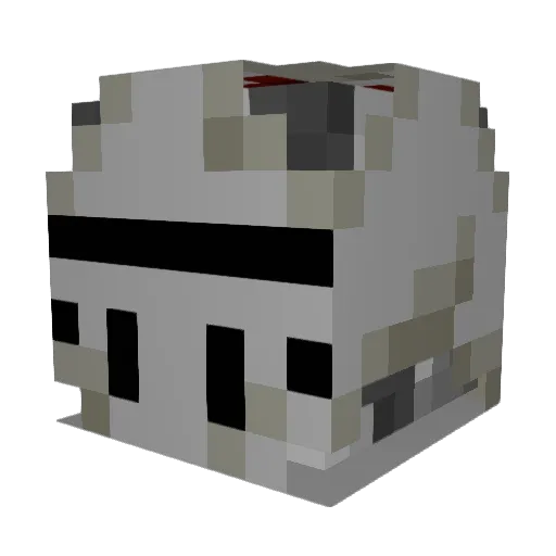 RomanTrashKing Minecraft avatar head, 3D render
