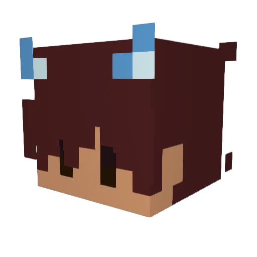 Romannutria Minecraft avatar head, 3D render