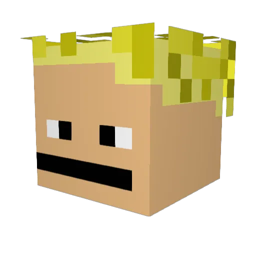 Romantoja Minecraft avatar head, 3D render