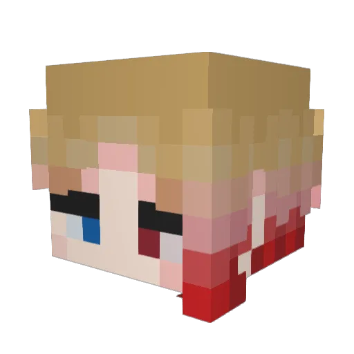Romatsuri Minecraft avatar head, 3D render