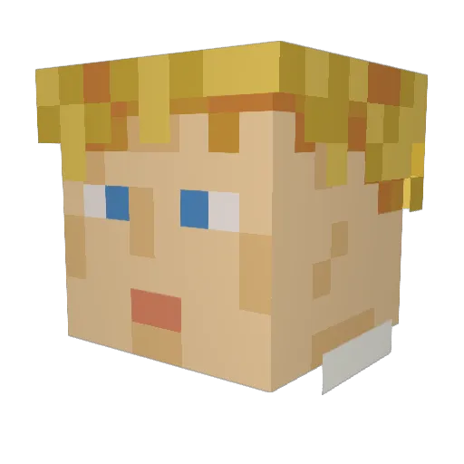 Rombieroo Minecraft avatar head, 3D render