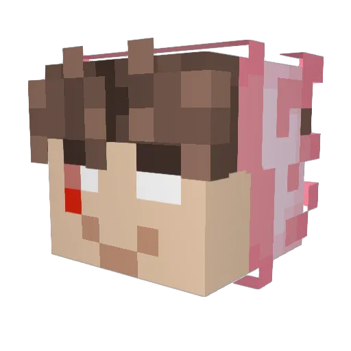 RomcaLP Minecraft avatar head, 3D render