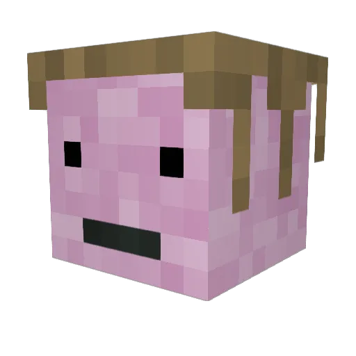 Romling Minecraft avatar head, 3D render