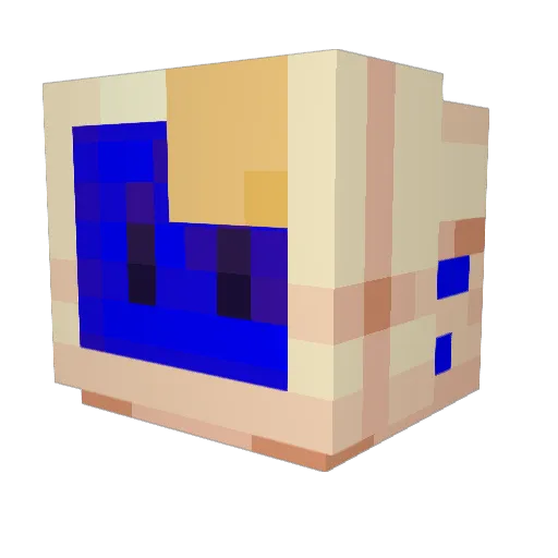 Ron1n_Gl1tch3d Minecraft avatar head, 3D render