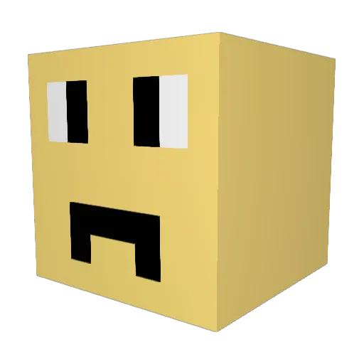 RonJohnJim Minecraft avatar head, 3D render