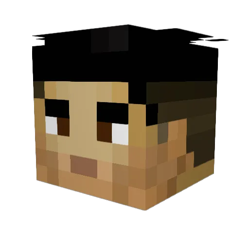 Ronaldemon Minecraft avatar head, 3D render