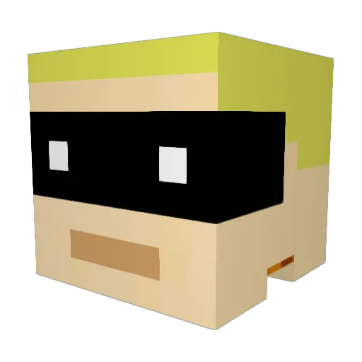 RonaldoLV Minecraft avatar head, 3D render