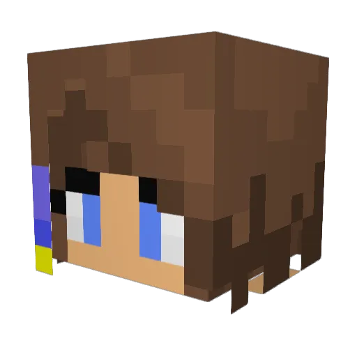 Rondlune Minecraft avatar head, 3D render