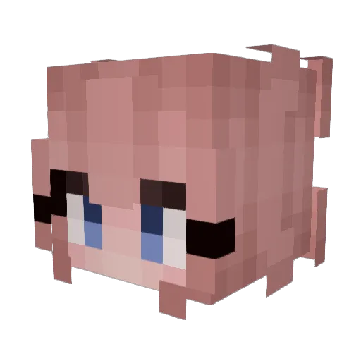 RonenUsaku Minecraft avatar head, 3D render