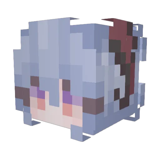 Rongmb Minecraft avatar head, 3D render