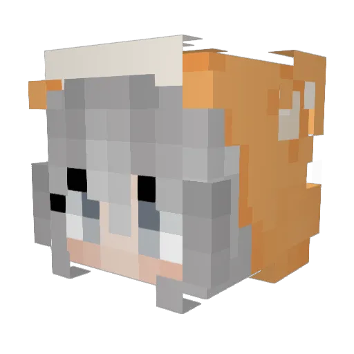 Rongshi Minecraft avatar head, 3D render