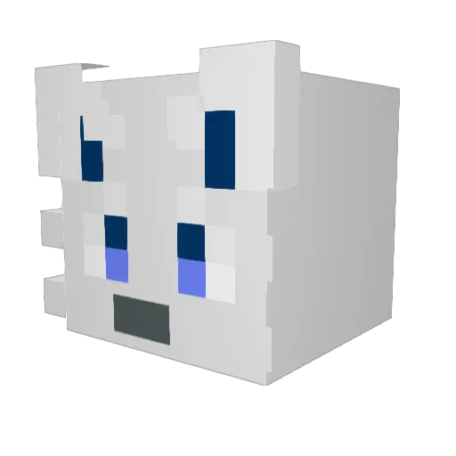 Roni Minecraft avatar head, 3D render