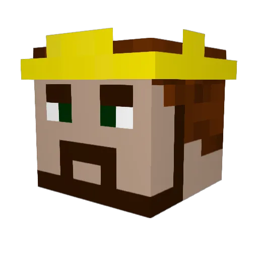 Roniconda Minecraft avatar head, 3D render