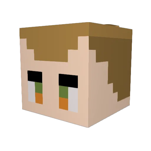 RonyNugget Minecraft avatar head, 3D render
